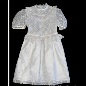 Girls vtge USA Party White Ruffle Party Dress Robyn Sue ruffles